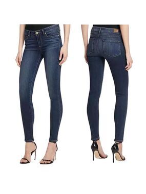 Paige Womens Skyline Jeans Size 28 Blue Creased Mid Rise Denim Trouser